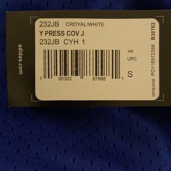 Adidas Youth Royal Football Practice Jersey Size Small NWT - Picture 10 of 11